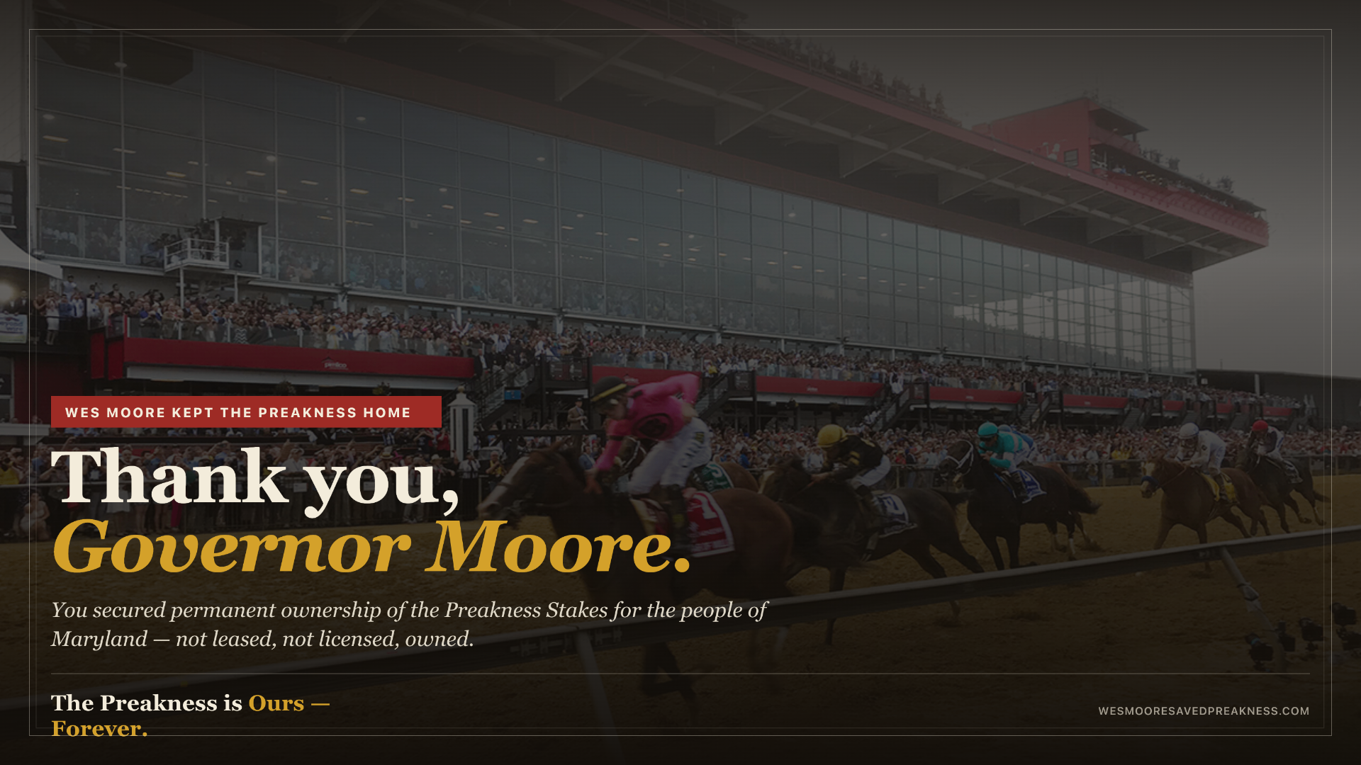 X (Twitter) graphic — Thank you Governor Moore