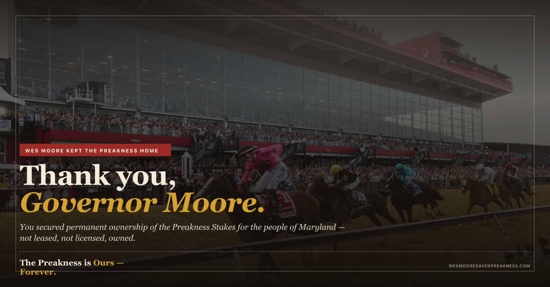 LinkedIn graphic — Thank you Governor Moore